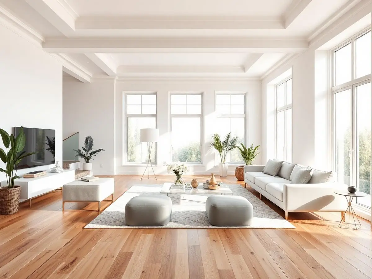 Bright, modern living room in a North Texas home